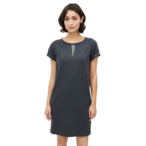 Brunello Cucinelli Dresses & Skirts - Brunello Cucinelli Monili Bead Cotton Stretch T-Shirt Dress Gray Made In Italy